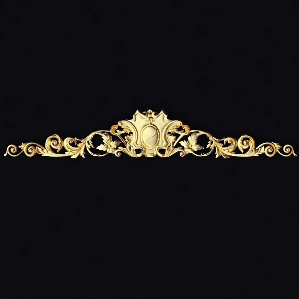 Central decor ornament for furniture 3D model_1