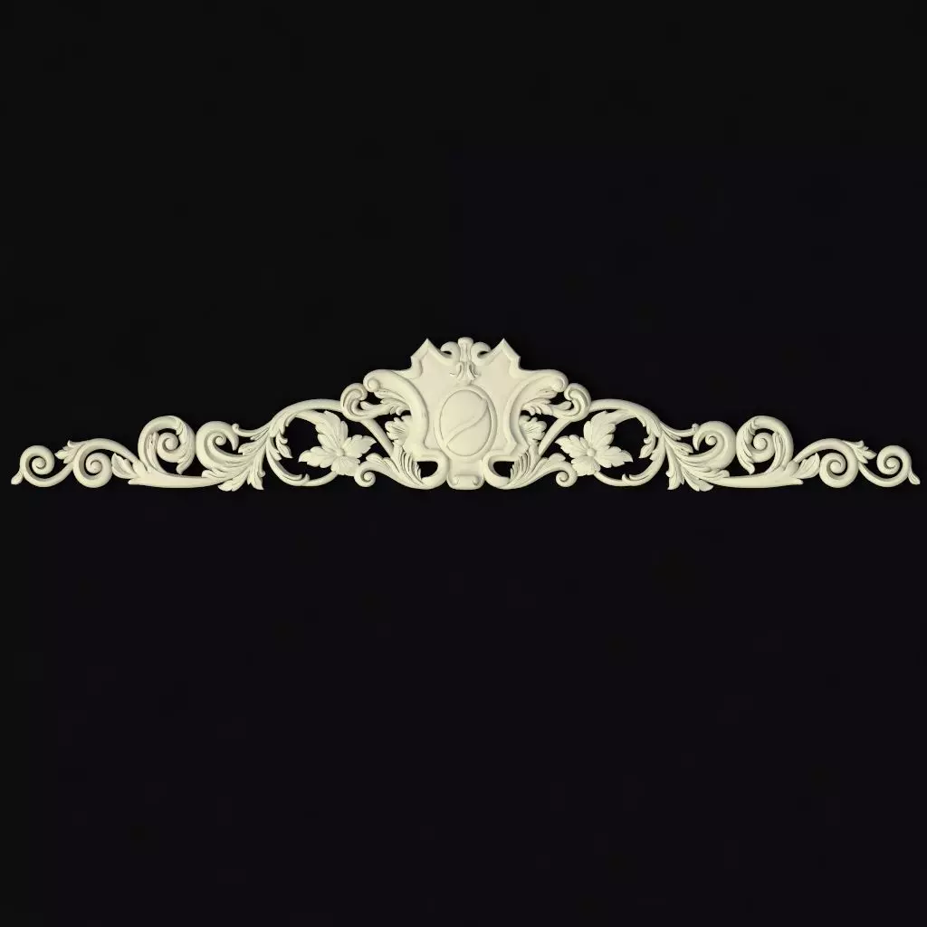 Central decor ornament for furniture 3D model_0