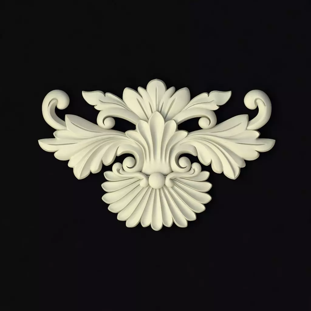 Central decor ornament for furniture 3D model_0