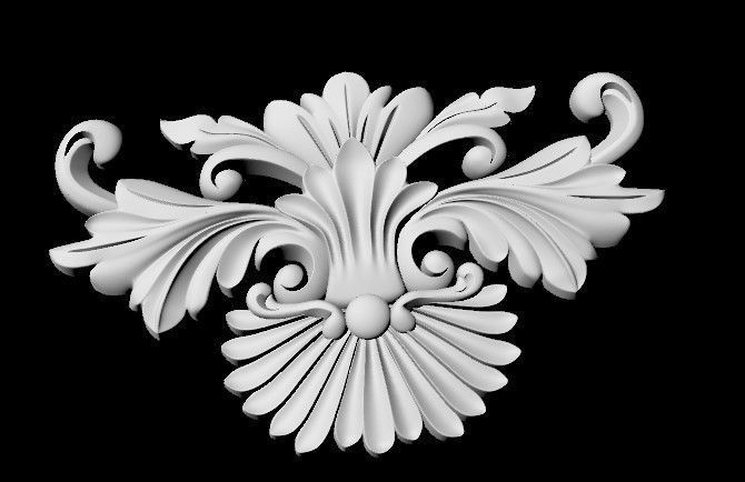Central decor ornament for furniture 3D model_2