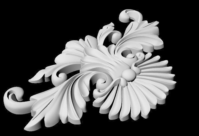 Central decor ornament for furniture 3D model_3