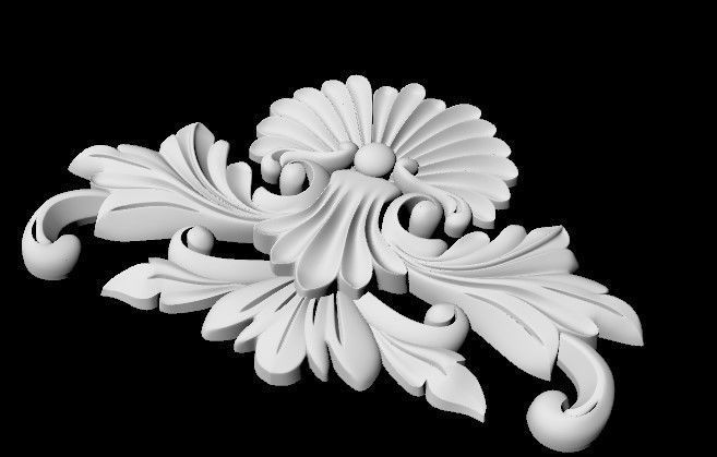 Central decor ornament for furniture 3D model_4