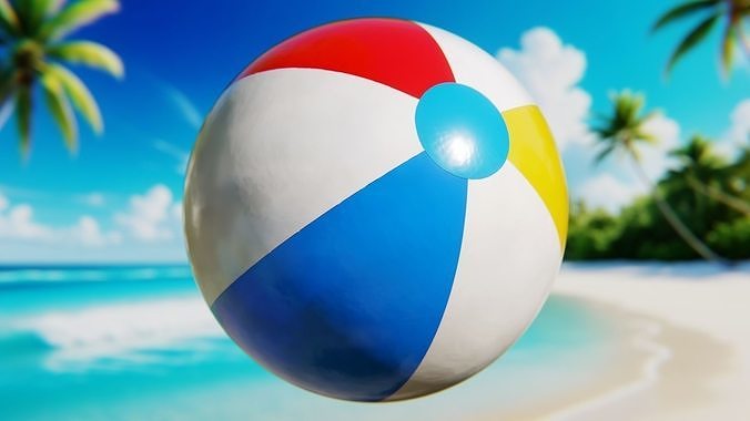 Procedural Beach Ball - Stylized Summer Asset 3D model