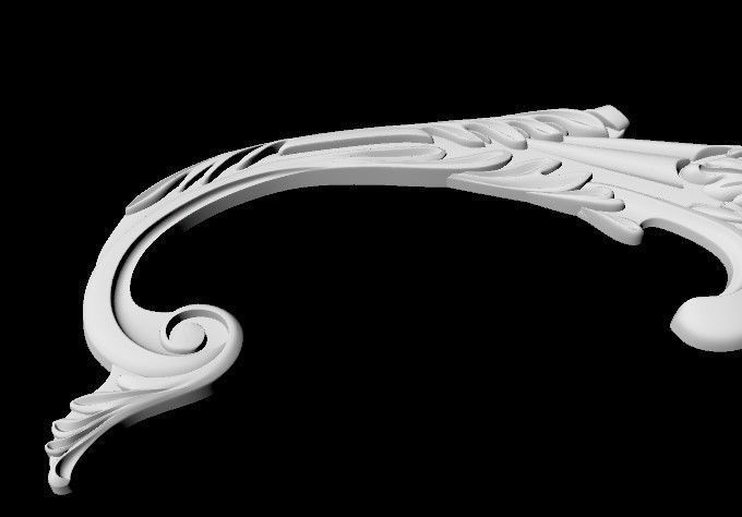 Central decor ornament for furniture 3D model_4