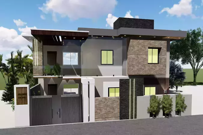 modern exterior design Free 3D model