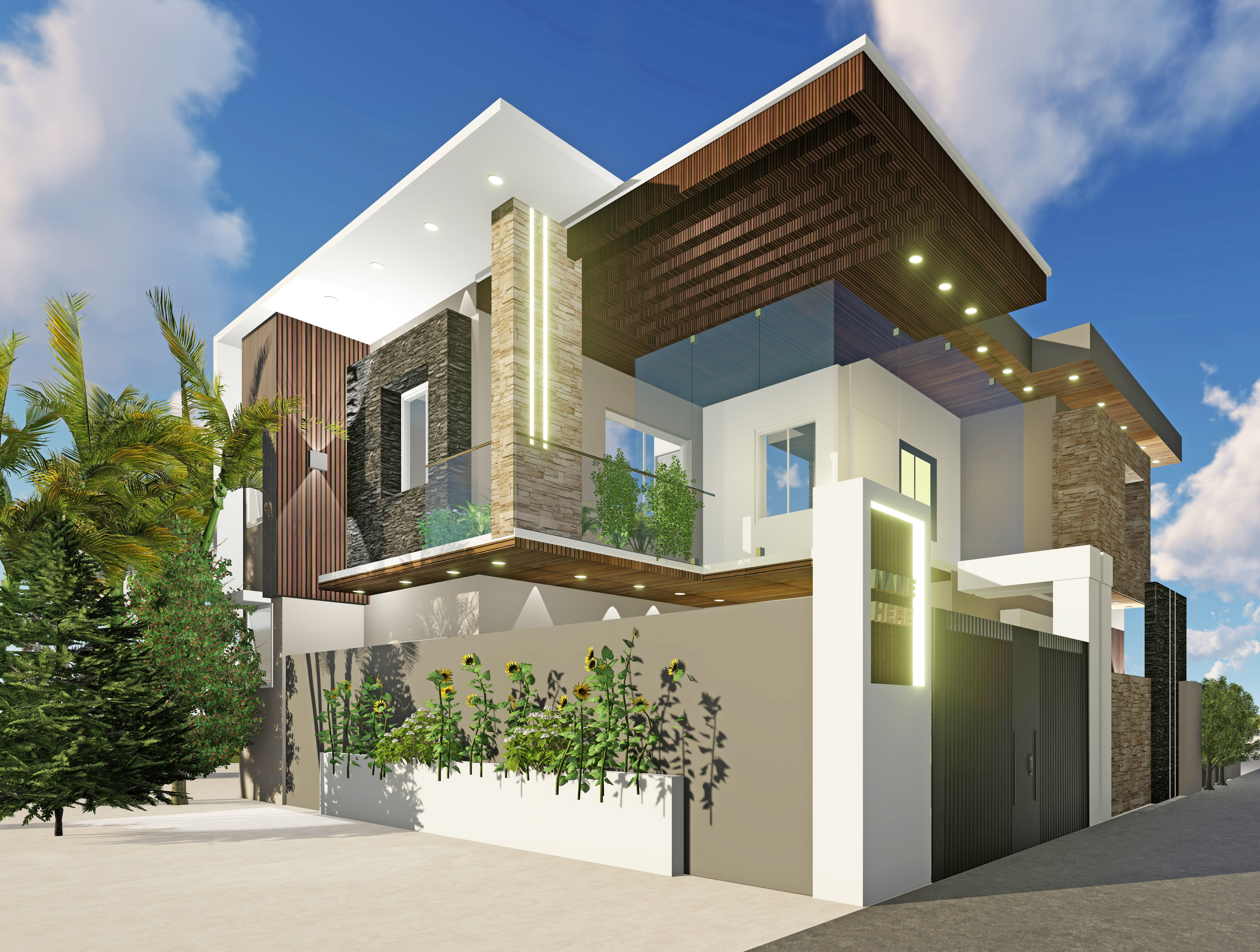 modern exterior design Free 3D model_3