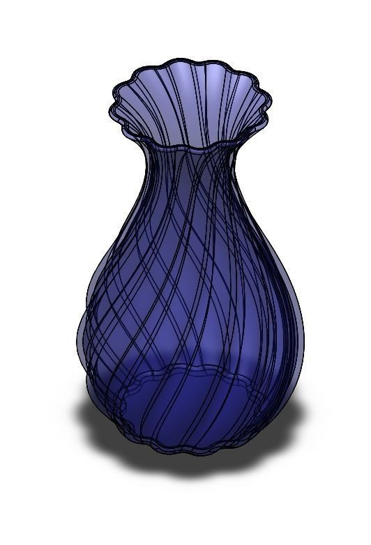 flower vase 3D print model_3