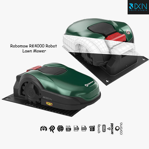 Robot Lawn Mower Robomow RK4000 Pro with charger 3D model