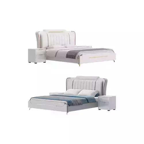 Queen Size Upholstered Headboard Bed