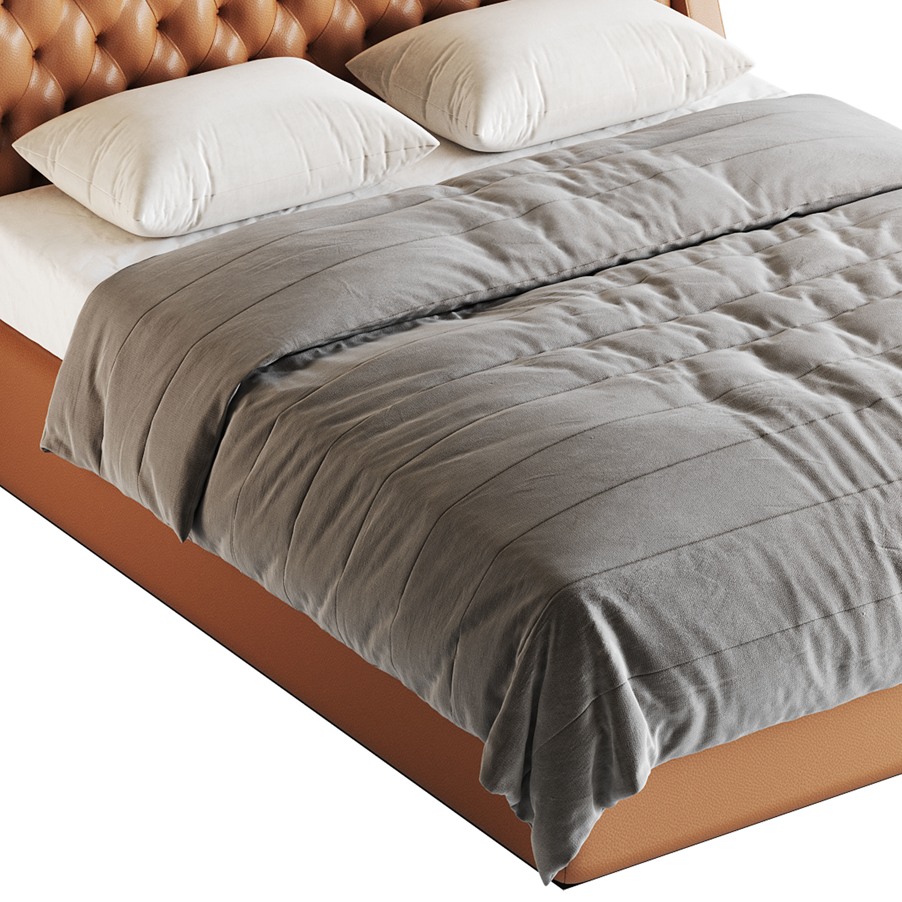 Quilting Upholstered Bed With Storage 3D model_5