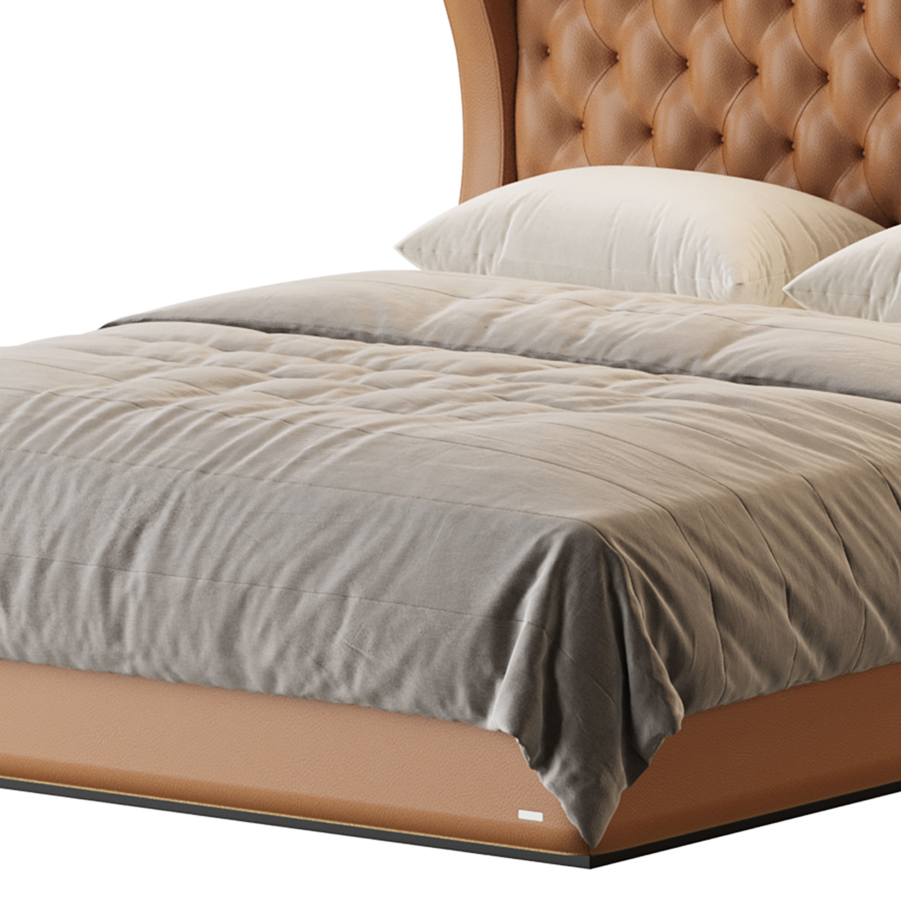 Quilting Upholstered Bed With Storage 3D model_3