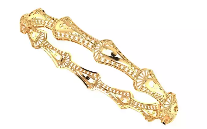 1451 Contoured Gold Bangle 7gm