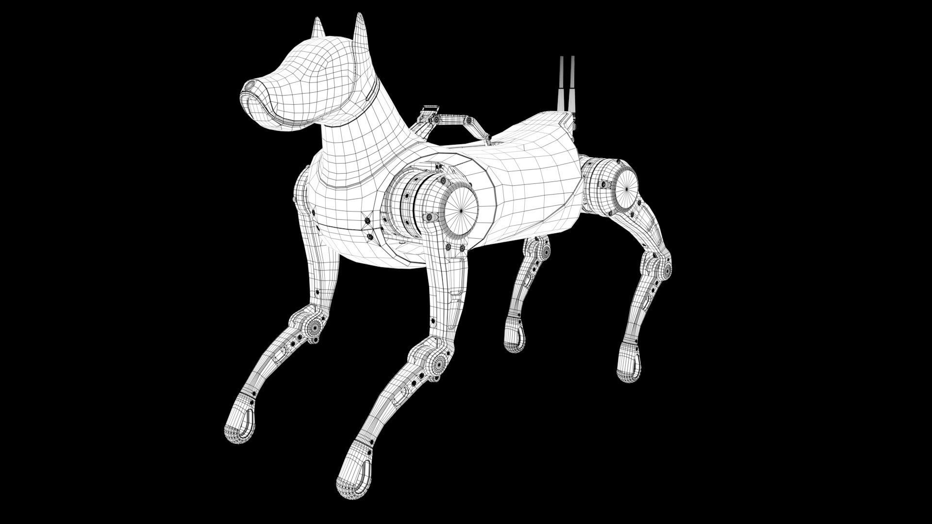 Cyber  Robot dog 3D model_31