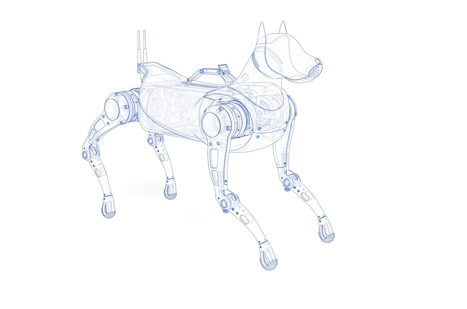 Cyber  Robot dog 3D model_23