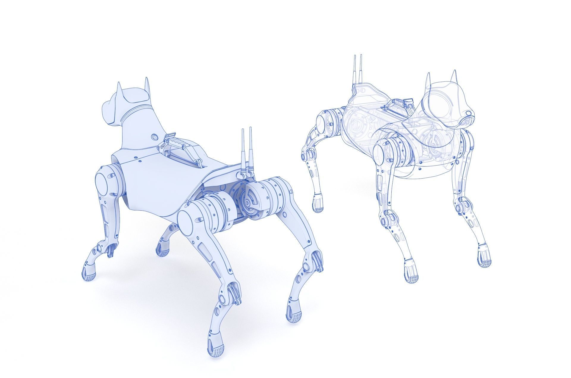 Cyber  Robot dog 3D model_22