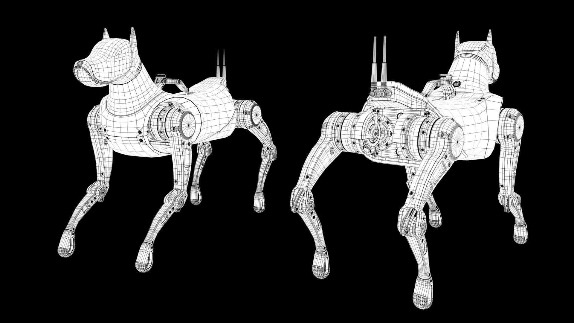 Cyber  Robot dog 3D model_24