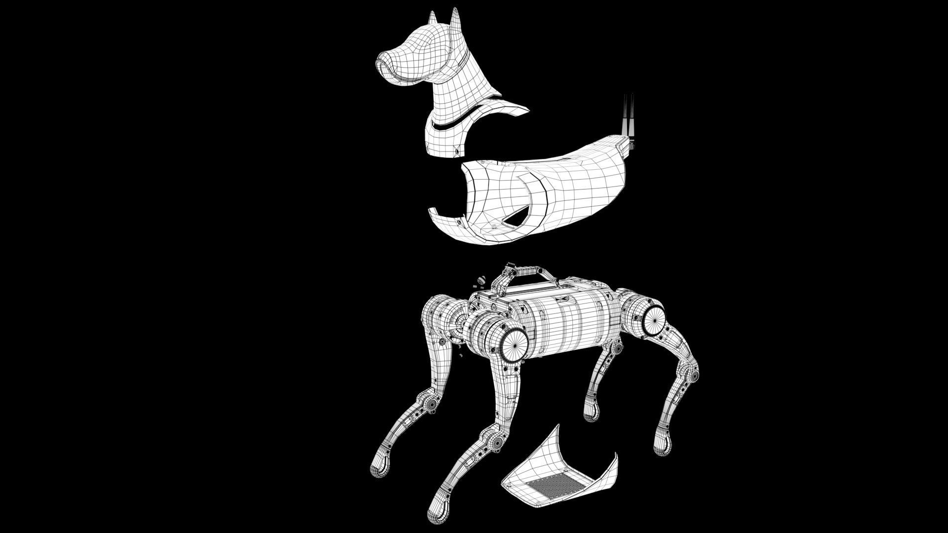 Cyber  Robot dog 3D model_25