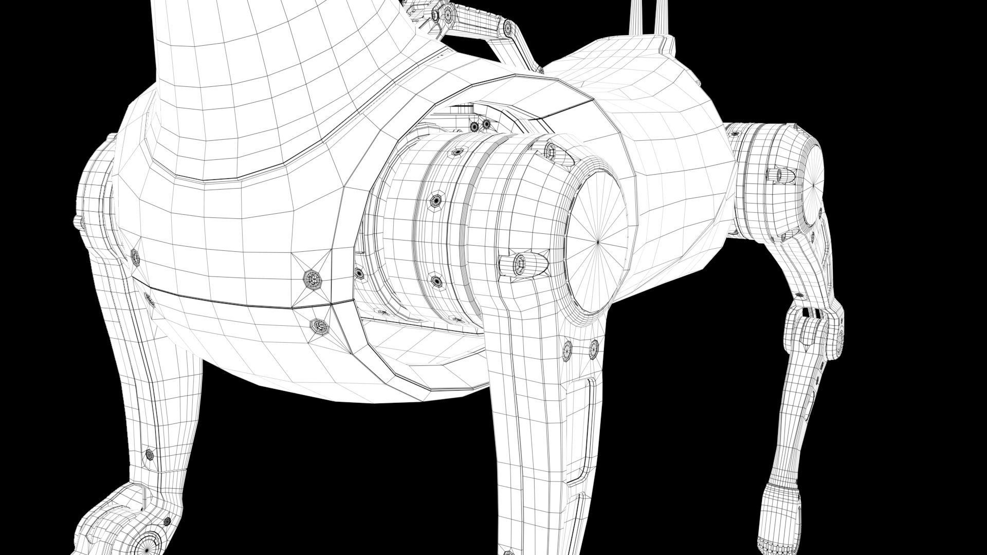 Cyber  Robot dog 3D model_27