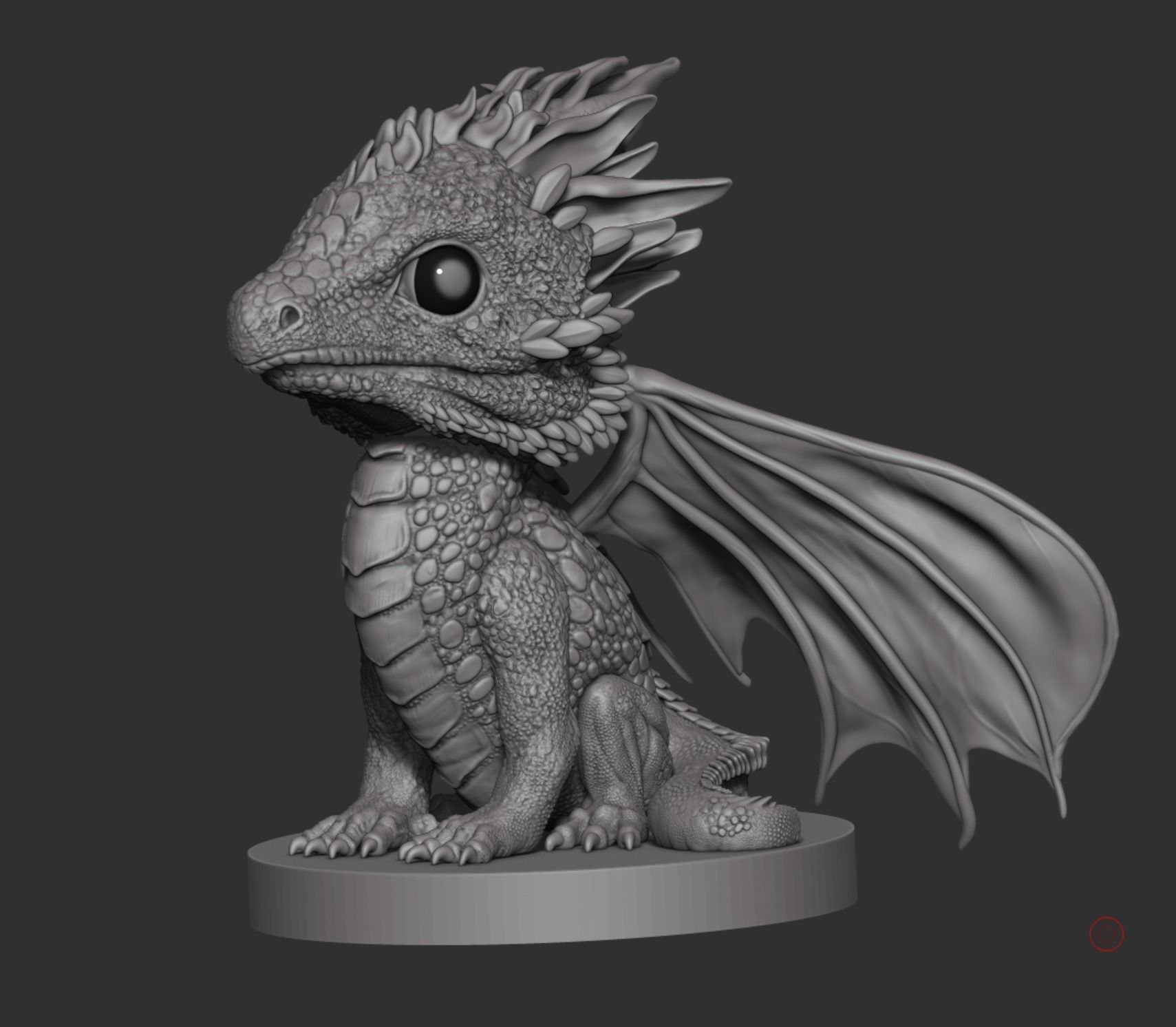 Dragon Baby Sculpture 3D print model_2