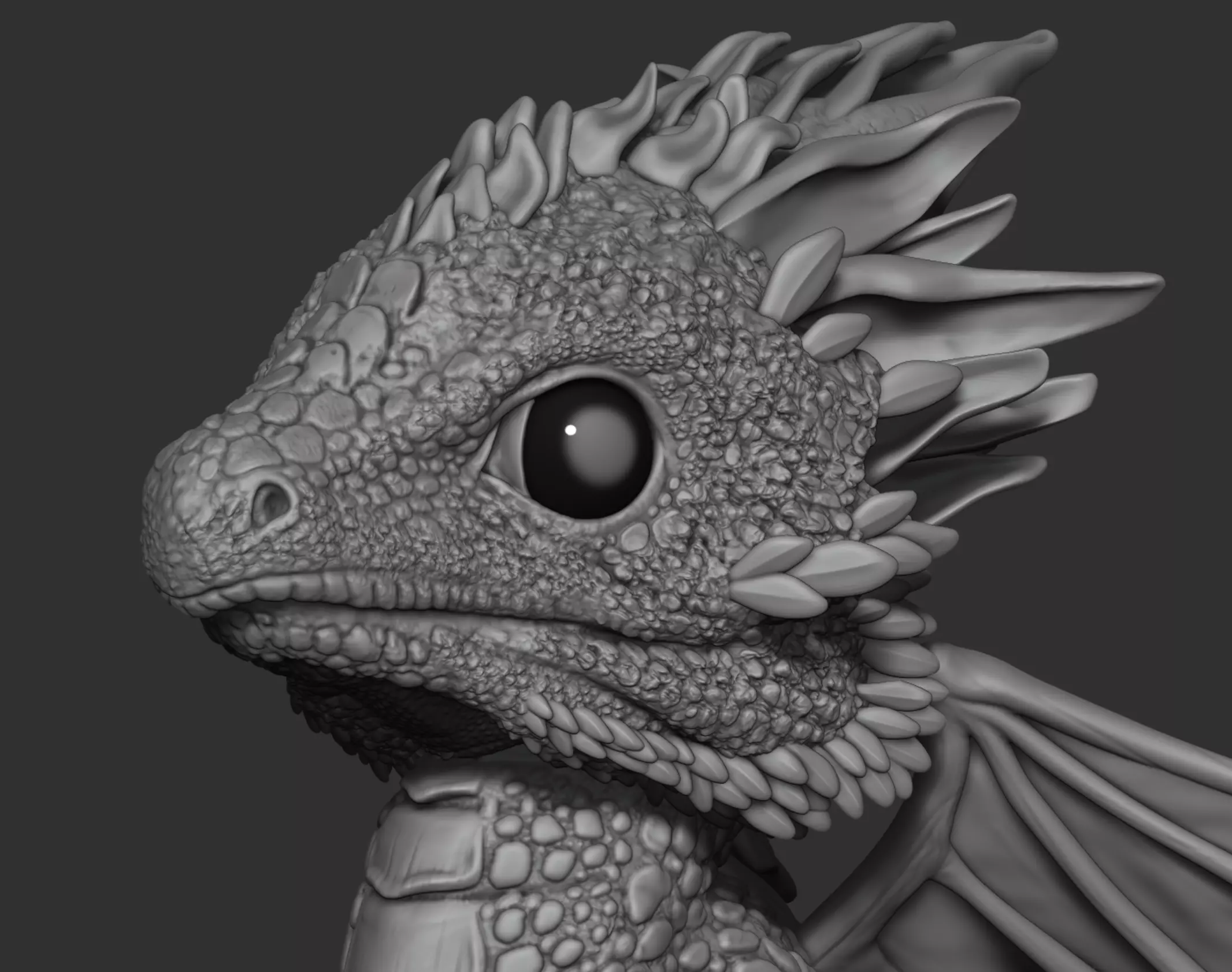 Dragon Baby Sculpture 3D print model_0