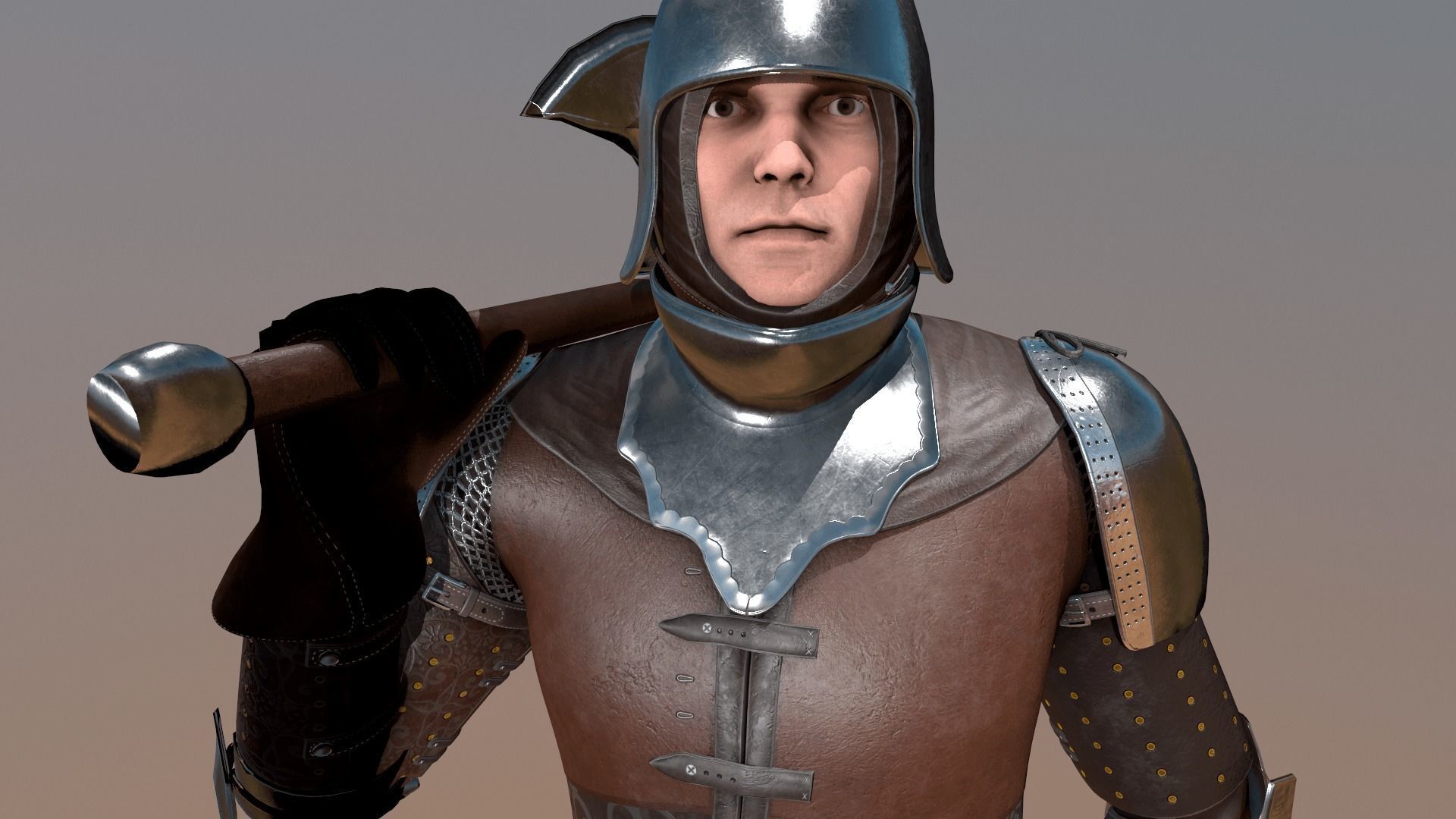 TAB Medieval Knight - 7 Low-poly 3D model_10