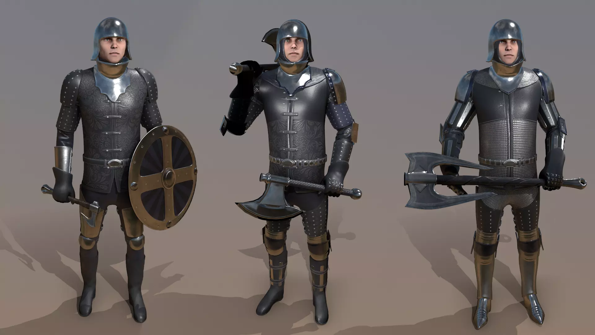 TAB Medieval Knight - 7 Low-poly 3D model_0