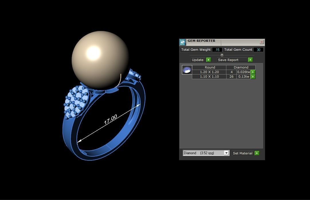 Women Ring 44 3D print model_3