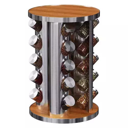 Kitchen Spice Rack Set Low-poly 3D model