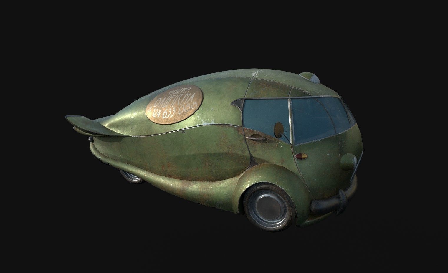 Old Van Lowpoly Low-poly 3D model_4