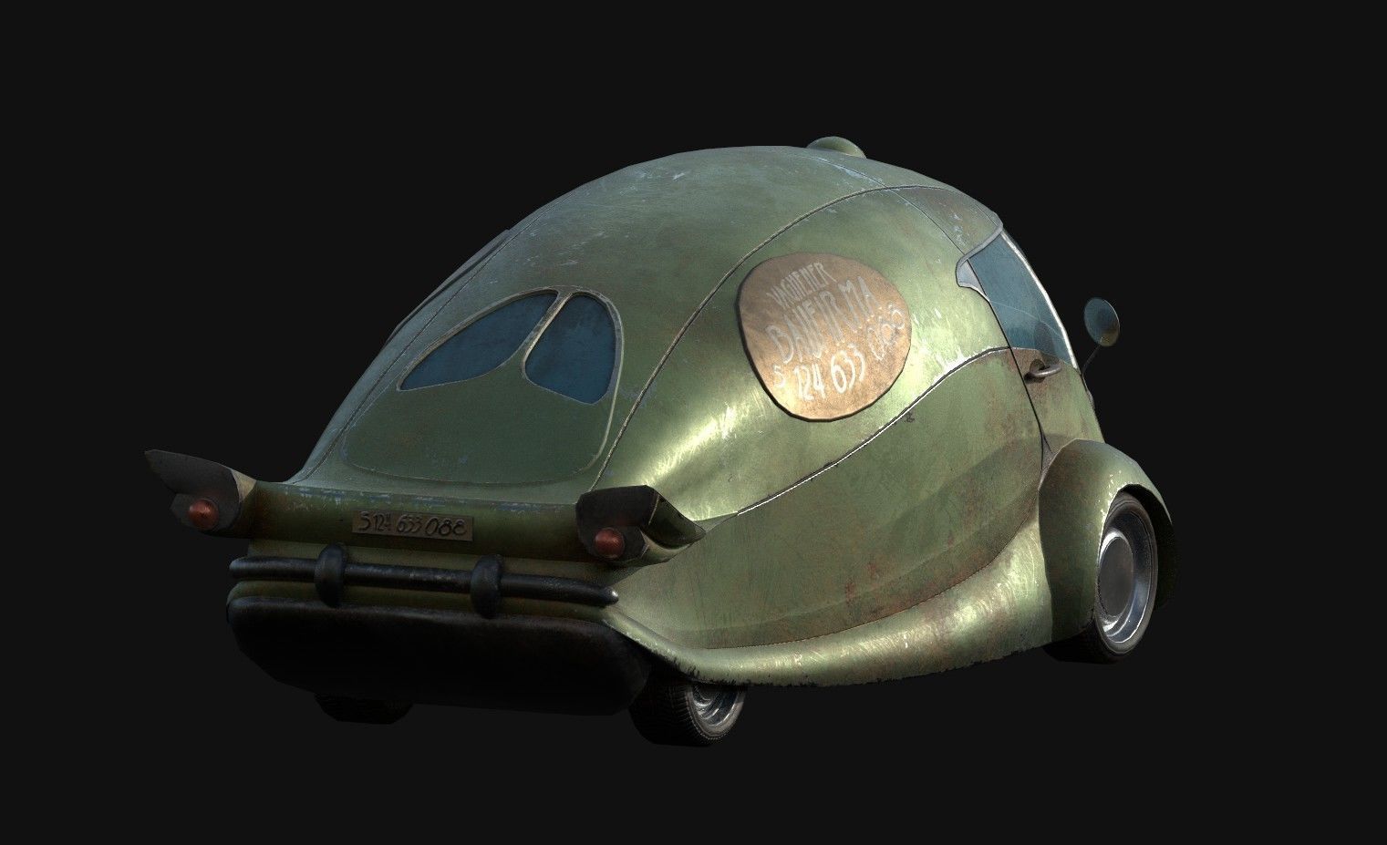 Old Van Lowpoly Low-poly 3D model_3