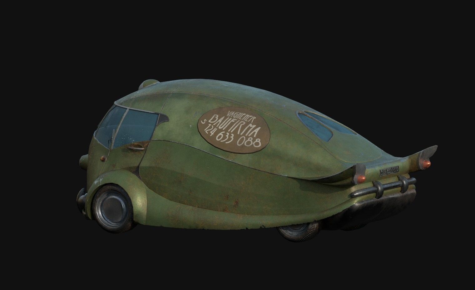 Old Van Lowpoly Low-poly 3D model_2