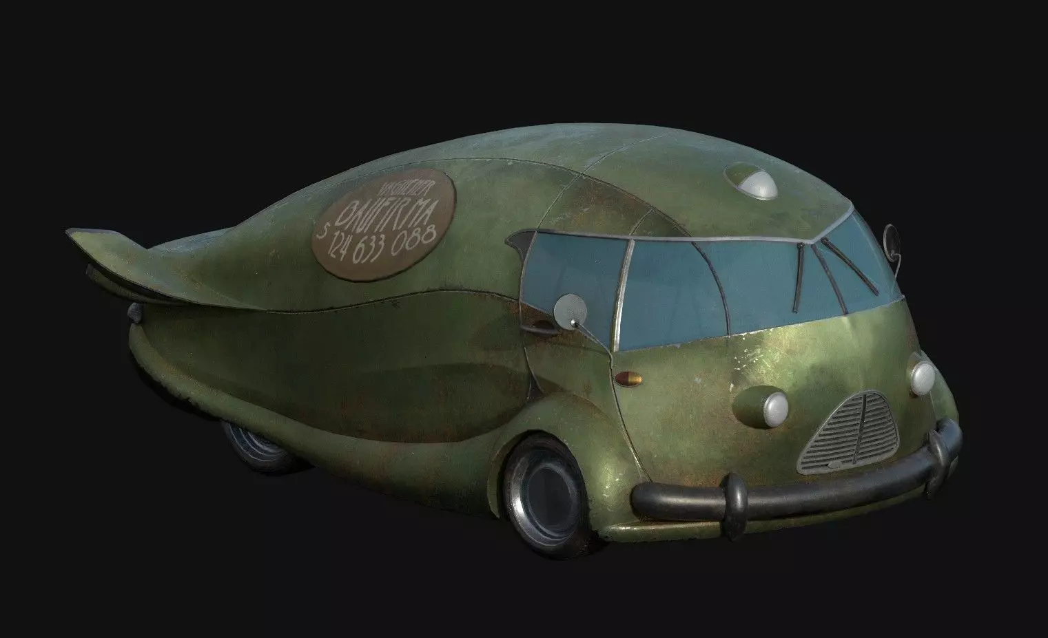 Old Van Lowpoly Low-poly 3D model_0