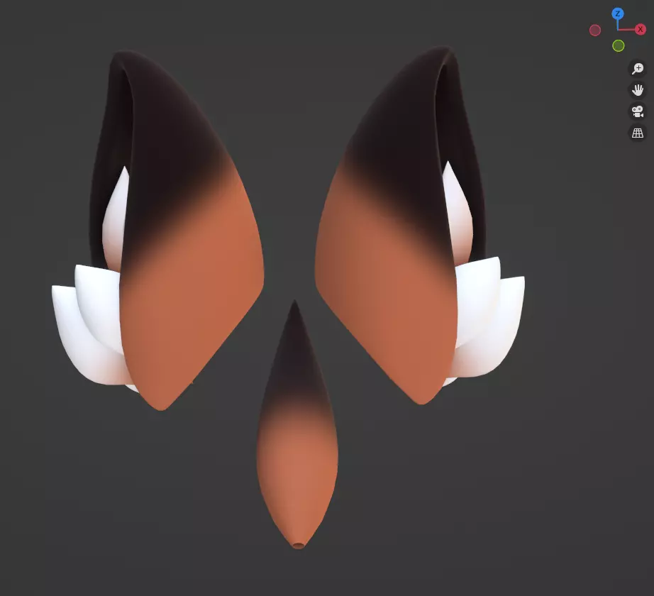 Fox Ear Tail Set Rigged VR READY Kemonomimi Set Low-poly 3D model_0