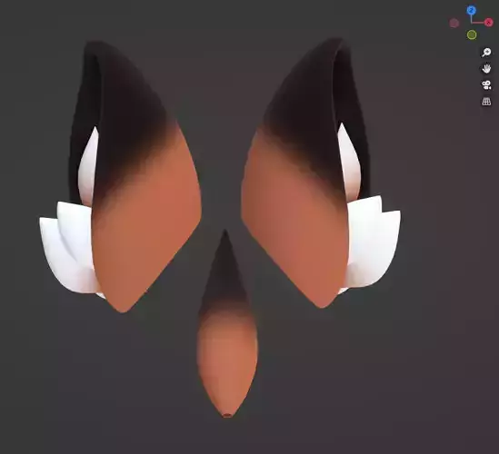 Fox Ear Tail Set Rigged VR READY Kemonomimi Set 