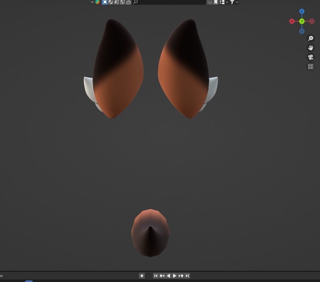 Fox Ear Tail Set Rigged VR READY Kemonomimi Set Low-poly 3D model_2