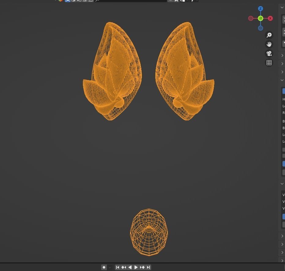 Fox Ear Tail Set Rigged VR READY Kemonomimi Set Low-poly 3D model_7