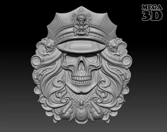 Police Skull  basrelief 240518 18