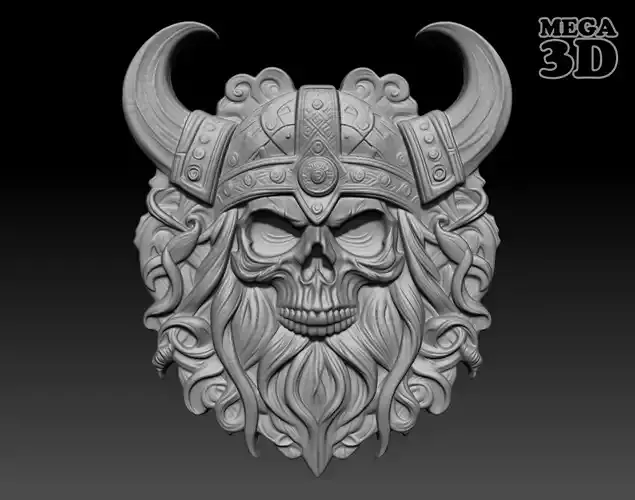Viking Skull  basrelief 240518 15