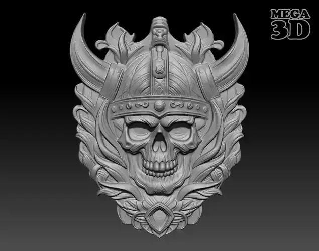 Viking Skull  basrelief 240518 14