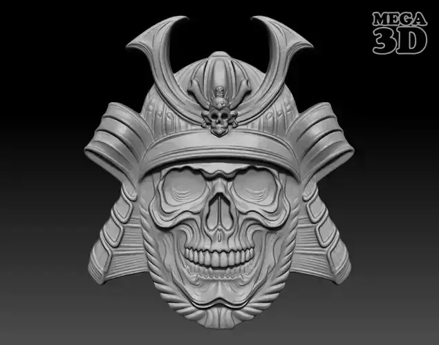 Samurai Skull  basrelief 240518 11