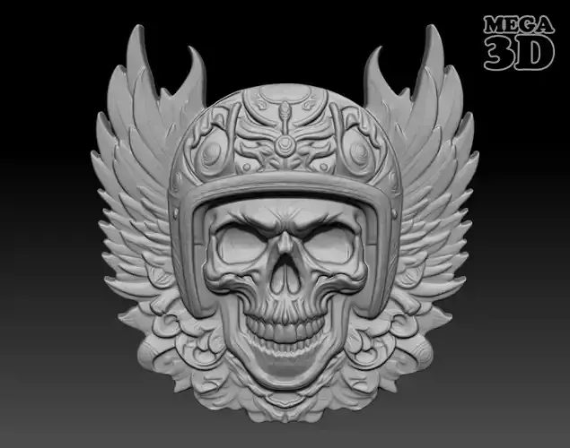 Biker Skull  basrelief 240518 10