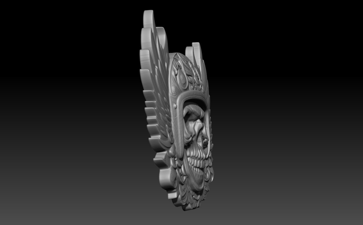 Biker Skull  basrelief 240518 10 3D print model_2