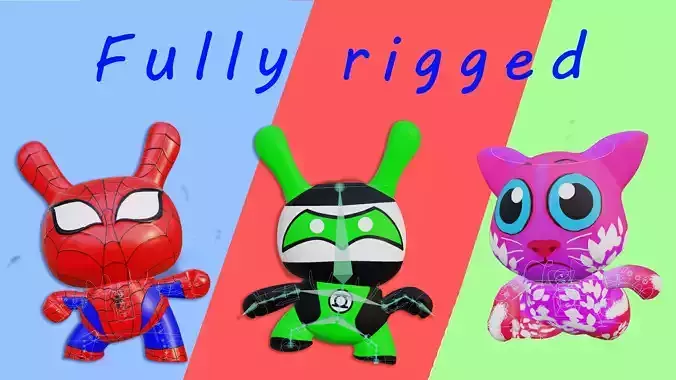 Miniature characters collection Low-poly 3D model
