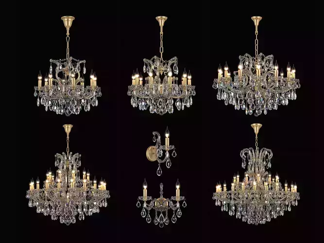 775 Champa Osgona Collection of Crystal Lamps 