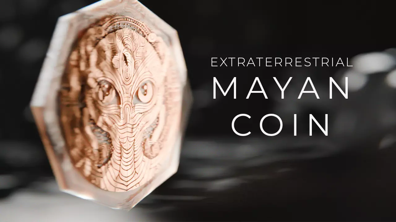 Alien Mayan Coin 3D model