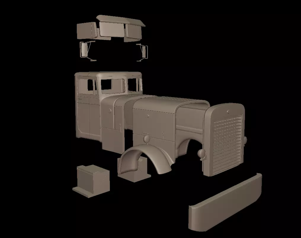 Peterbilt 281 1954 TRUCK 3D PRINT MODEL 3D print model_6