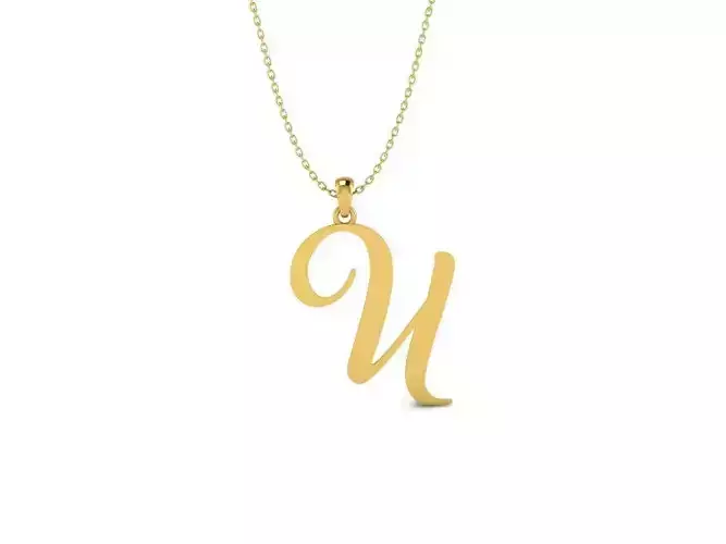 Amarillo Initial Pendant Letter U
