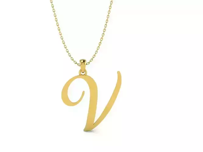 Amarillo Initial Pendant Letter V