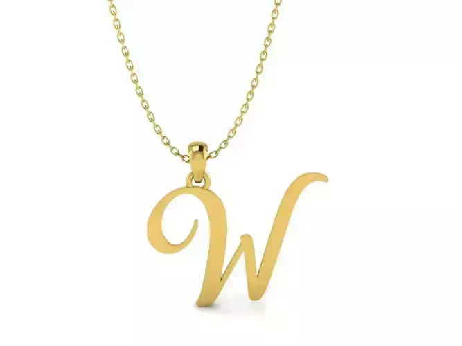 Amarillo Initial Pendant Letter W