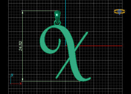Amarillo Initial Pendant Letter X 3D print model_4